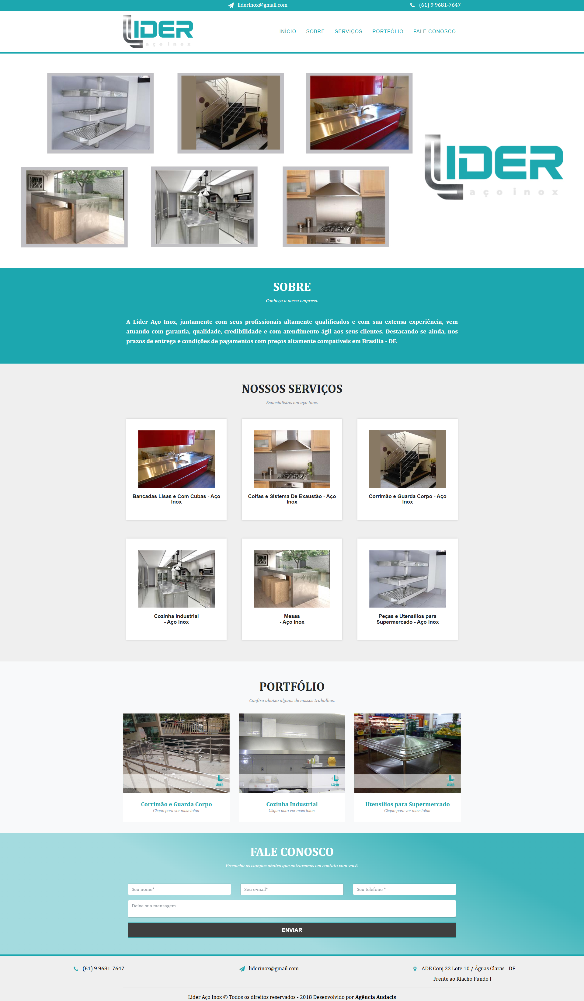 Landing Page - Lider Inox